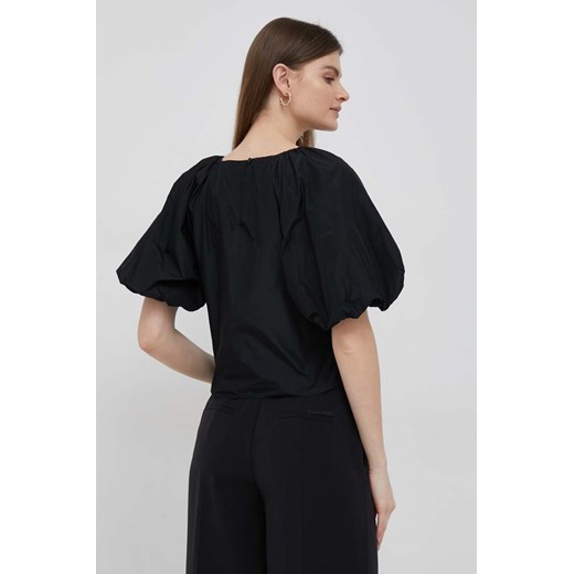 Bluzka damska czarna DKNY z okrągłym dekoltem