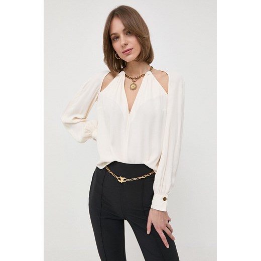 Elisabetta Franchi bluzka damska kolor beżowy gładka Elisabetta Franchi 34 ANSWEAR.com