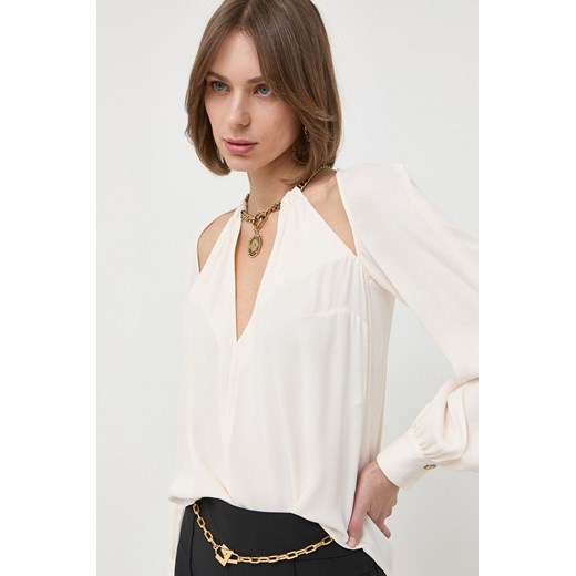 Elisabetta Franchi bluzka damska kolor beżowy gładka Elisabetta Franchi 38 ANSWEAR.com