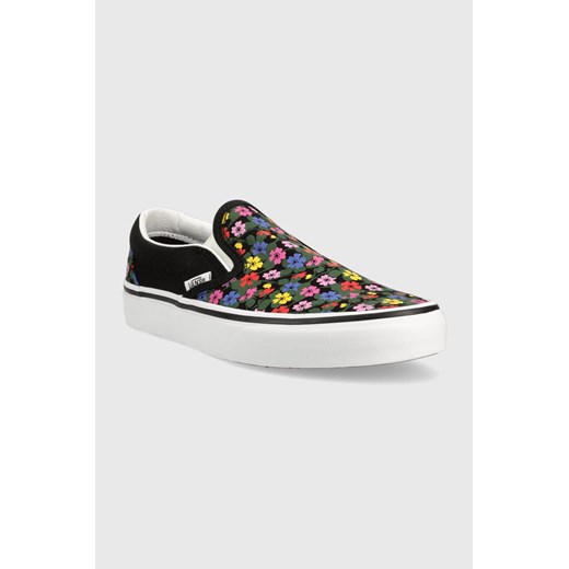 Trampki damskie Vans sportowe bez zapięcia w nadruki na płaskiej podeszwie