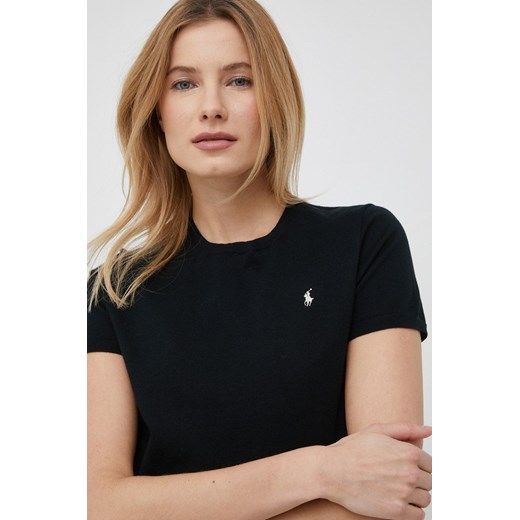 Polo Ralph Lauren t-shirt damski kolor czarny ze sklepu ANSWEAR.com w kategorii Bluzki damskie - zdjęcie 154086768