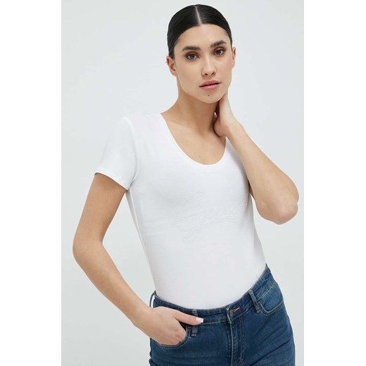 Guess t-shirt damski kolor biały ze sklepu ANSWEAR.com w kategorii Bluzki damskie - zdjęcie 154087288