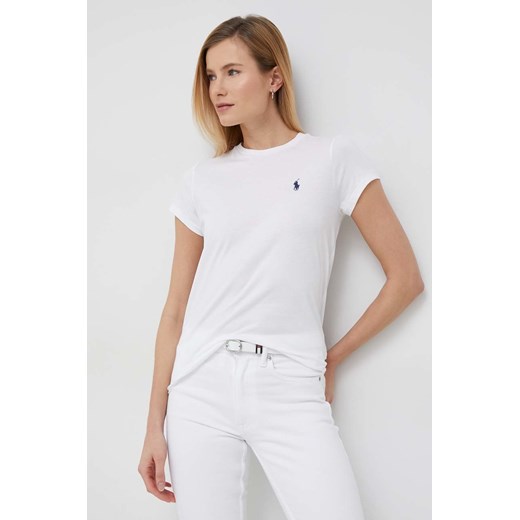 Polo Ralph Lauren t-shirt bawełniany kolor biały ze sklepu ANSWEAR.com w kategorii Bluzki damskie - zdjęcie 154088319