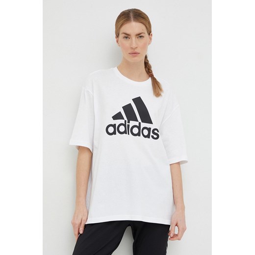 Bluzka damska Adidas bawełniana sportowa z napisami
