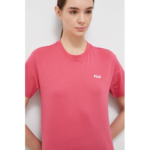 Fila t-shirt bawełniany Biendorf kolor różowy FAW0452 ze sklepu ANSWEAR.com w kategorii Bluzki damskie - zdjęcie 154091619