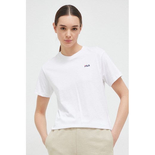 Fila t-shirt bawełniany 2-pack Bari kolor biały FAW0139 ze sklepu ANSWEAR.com w kategorii Bluzki damskie - zdjęcie 154091749