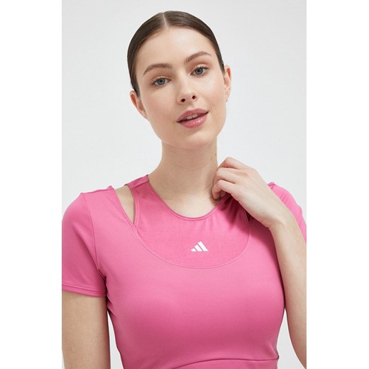 adidas Performance t-shirt treningowy HIIT kolor różowy ze sklepu ANSWEAR.com w kategorii Bluzki damskie - zdjęcie 154093528