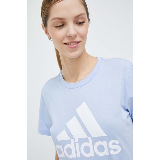 adidas t-shirt bawełniany kolor niebieski M ANSWEAR.com