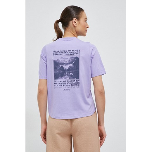 Columbia t-shirt bawełniany kolor fioletowy Columbia M ANSWEAR.com
