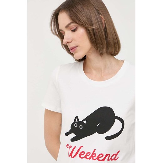 Weekend Max Mara t-shirt damski kolor biały L ANSWEAR.com