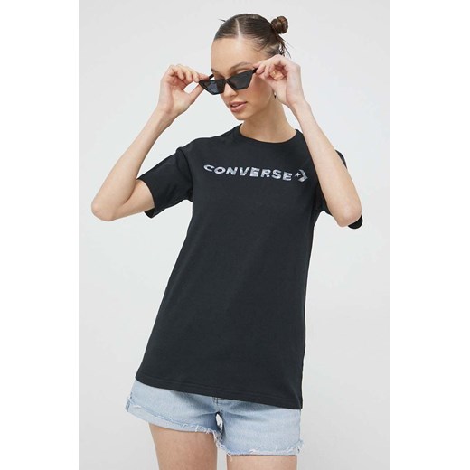 Converse t-shirt bawełniany kolor czarny Converse S ANSWEAR.com
