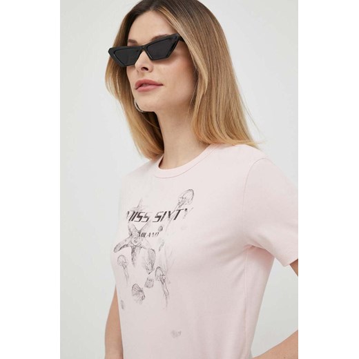Miss Sixty t-shirt damski kolor różowy ze sklepu ANSWEAR.com w kategorii Bluzki damskie - zdjęcie 154095857