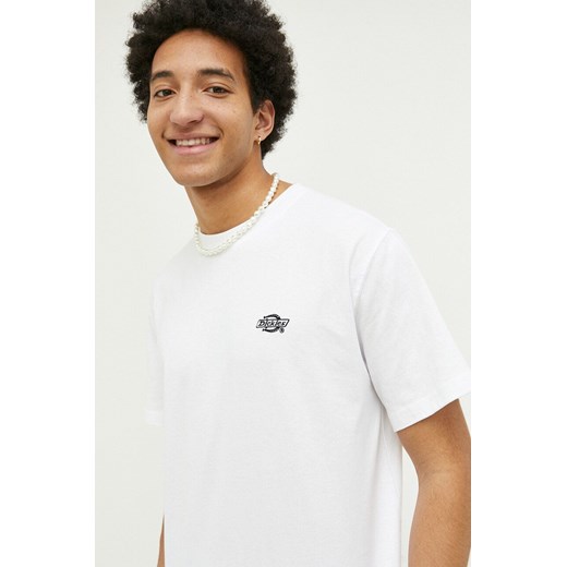 Dickies t-shirt bawełniany kolor biały z aplikacją ze sklepu ANSWEAR.com w kategorii T-shirty męskie - zdjęcie 154096486