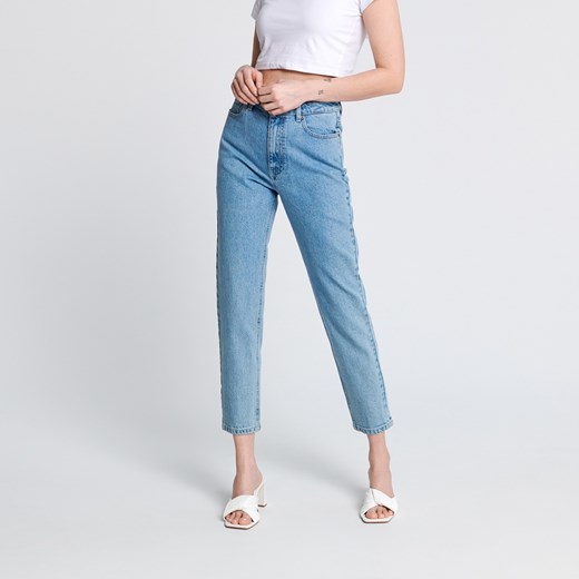 Sinsay - Jeansy mom high waist - Niebieski Sinsay 38 Sinsay