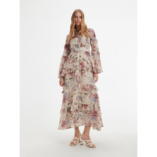 Reserved - Sukienka z falbanami - Wielobarwny Reserved S Reserved