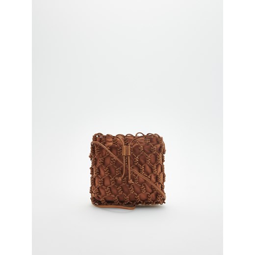 Reserved - Pleciona torba skórzana - Brązowy Reserved ONE SIZE Reserved