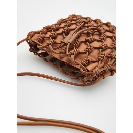 Reserved - Pleciona torba skórzana - Brązowy Reserved ONE SIZE Reserved