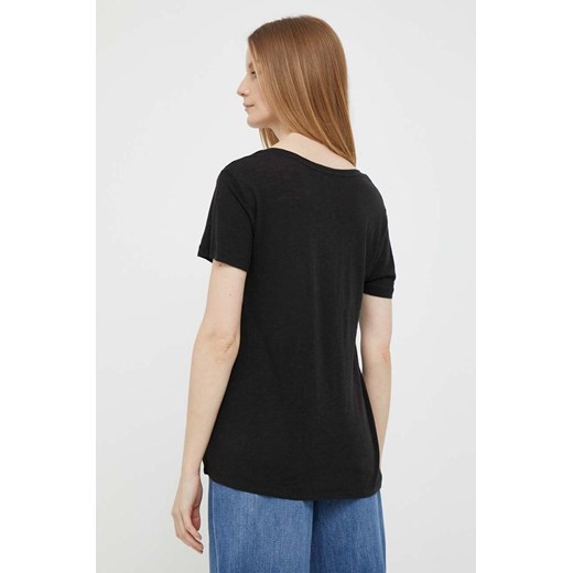 Tommy Hilfiger t-shirt z domieszką lnu kolor czarny Tommy Hilfiger XL ANSWEAR.com