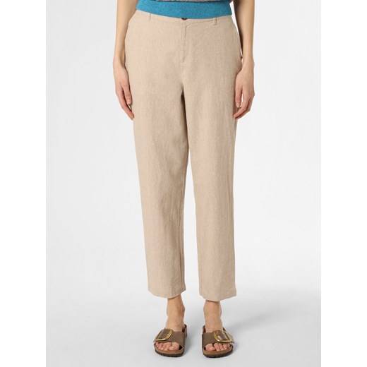 Franco Callegari Spodnie z dodatkiem lnu Kobiety Bawełna piaskowy marmurkowy ze sklepu vangraaf w kategorii Spodnie damskie - zdjęcie 154108306