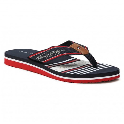 TOMMY HILFIGER Granatowe japonki SIGNATURE (38) Tommy Hilfiger 38 SUPELO