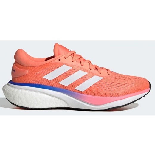 Buty sportowe damskie Adidas dla biegaczy wiązane z tkaniny na płaskiej podeszwie 
