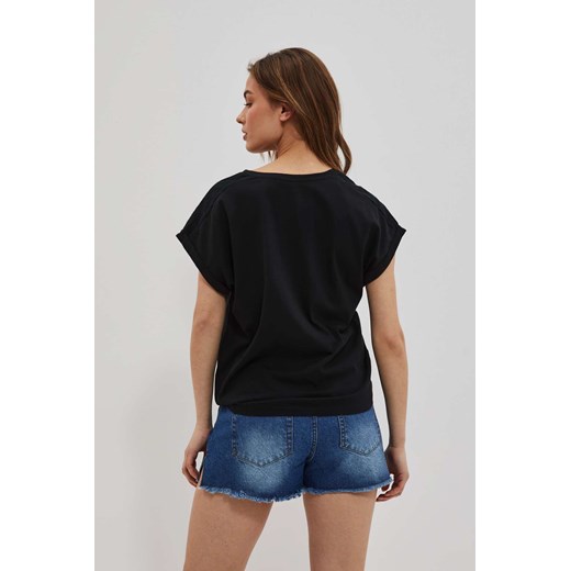 T-shirt z wiązaniem czarny ze sklepu Moodo.pl w kategorii Bluzki damskie - zdjęcie 154162868