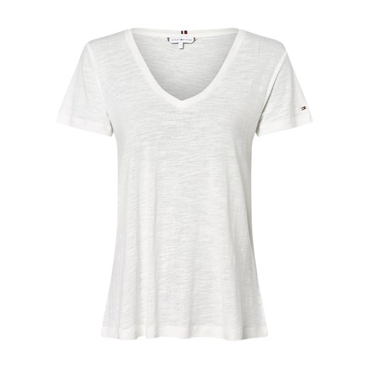 Tommy Hilfiger T-shirt damski z dodatkiem lnu Kobiety len écru jednolity Tommy Hilfiger XS vangraaf
