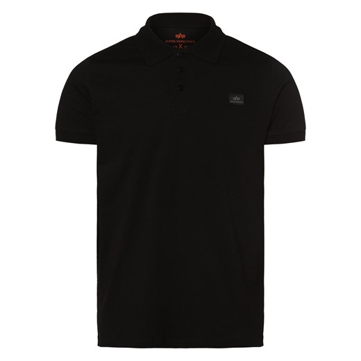 Alpha Industries Męska koszulka polo Mężczyźni Bawełna czarny jednolity Alpha Industries M vangraaf okazja