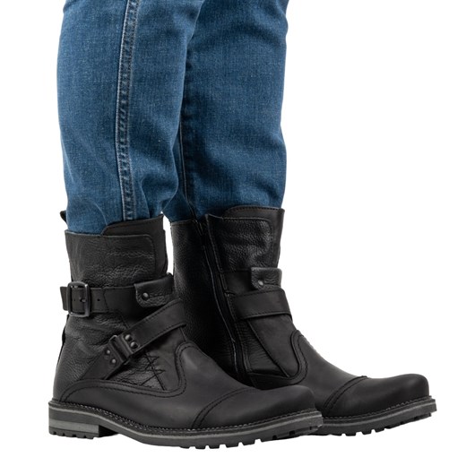 Czarne buty zimowe męskie Olivier casualowe 