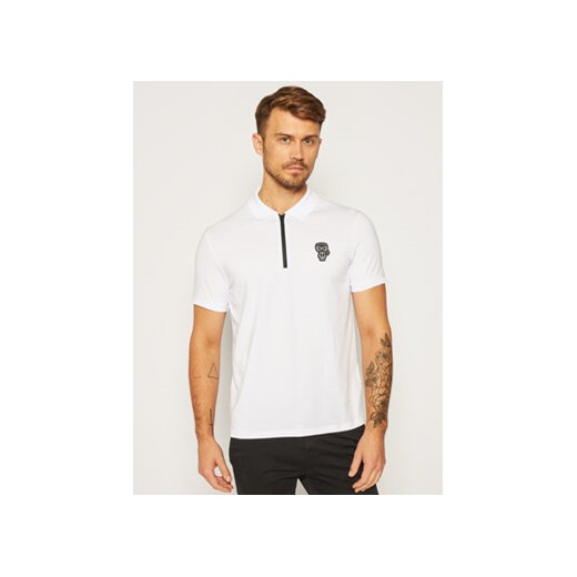 KARL LAGERFELD Polo 745 080 502 221 Biały Regular Fit Karl Lagerfeld L okazja MODIVO