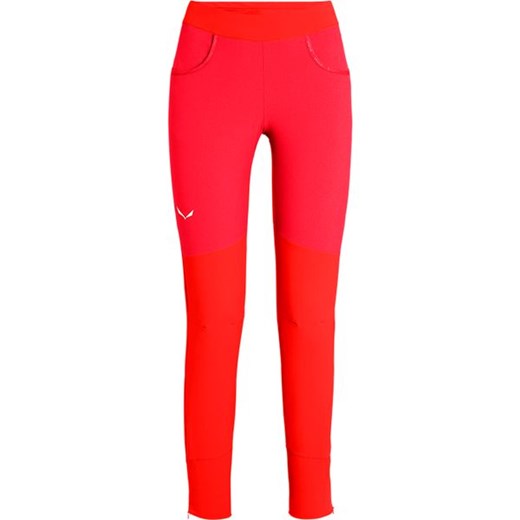 Czerwone spodnie damskie SALEWA sportowe 