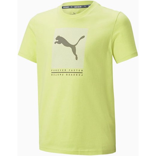 T-shirt chłopięce żółty Puma z krótkim rękawem 