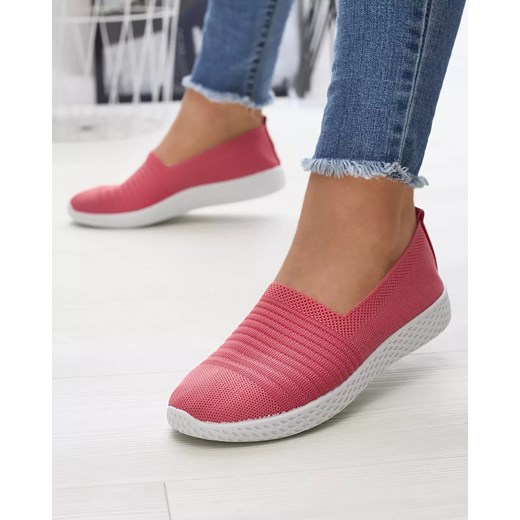 Koralowe damskie tenisówki slip on Covvu- Obuwie Royalfashion.pl 36 royalfashion.pl promocja