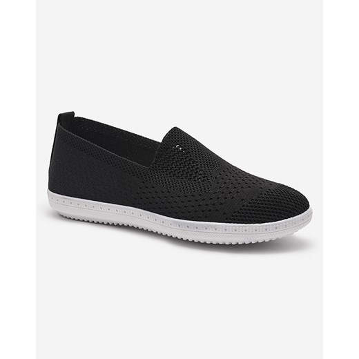 Damskie ażurowe tenisówki slip on w kolorze czarnym Kamiosa- Obuwie Royalfashion.pl 40 okazyjna cena royalfashion.pl