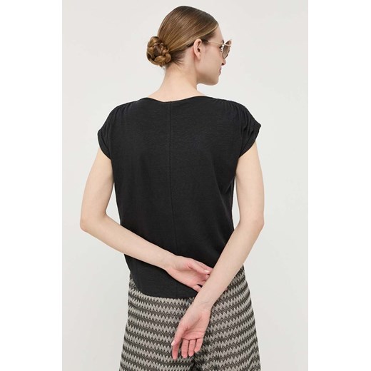 Max Mara Leisure t-shirt lniany kolor czarny M ANSWEAR.com