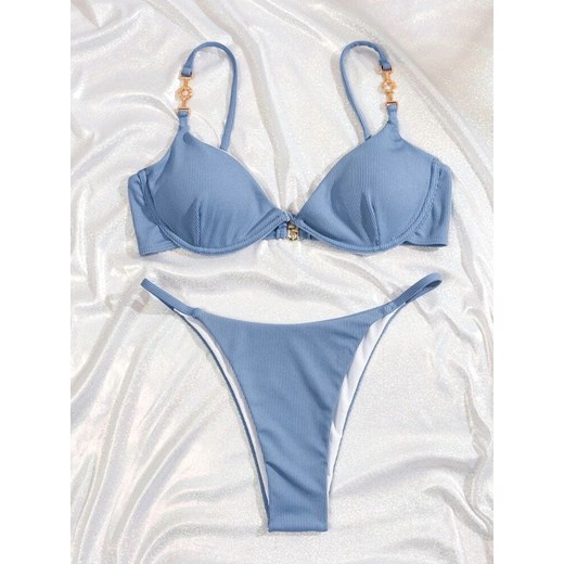 SHEIN Prążkowane bikini top figi (M) 38 (M) SUPELO