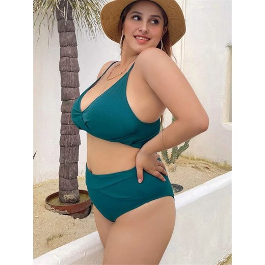 SHEIN Turkusowy top figi bikini (4XL) 4XL SUPELO