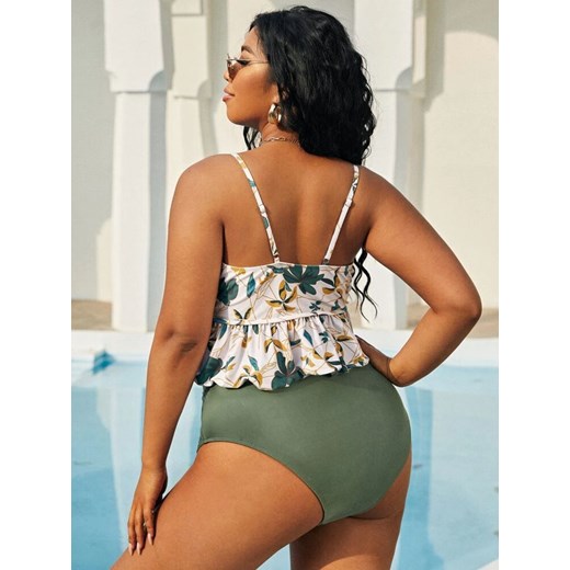 SHEIN Wzorzysty top figi bikini zestaw (3XL) 3XL SUPELO