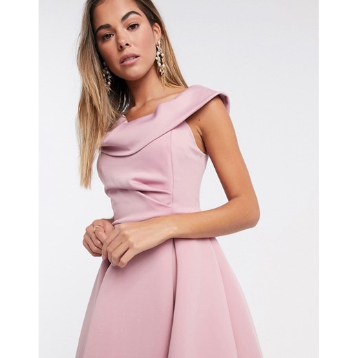ASO DESIGN ROZKLOSZOWANA RÓŻOWA SUKIENKA (34) Aso Design 34 (XS) SUPELO