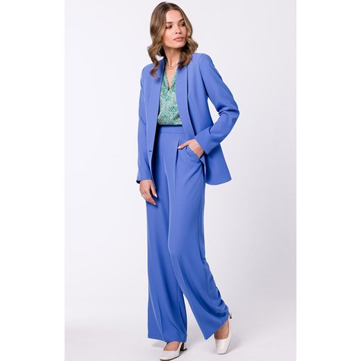 Spodnie z szerokimi nogawkami w kolorze niebieskim S331, Kolor niebieski, Rozmiar L, Stylove ze sklepu Primodo w kategorii Spodnie damskie - zdjęcie 154311945