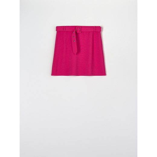 Sinsay - Spódnica mini z paskiem - Różowy Sinsay S Sinsay