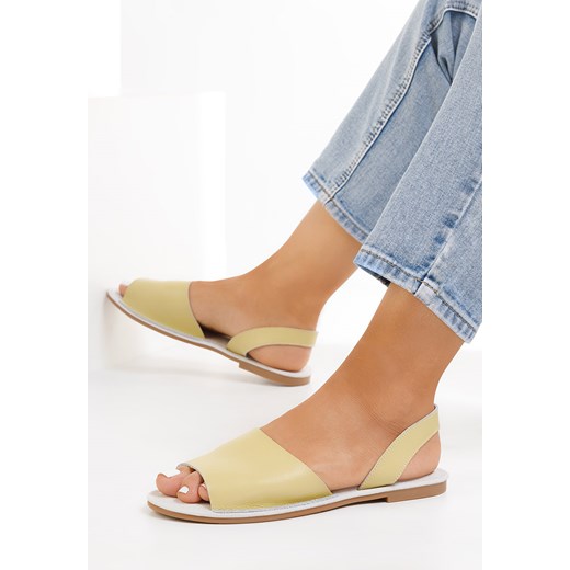 Żółte sandały damskie skórzane Mellesa ze sklepu Zapatos w kategorii Sandały damskie - zdjęcie 154320716