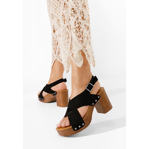Czarne sandały na słupku i platformie Azalea ze sklepu Zapatos w kategorii Sandały damskie - zdjęcie 154320888