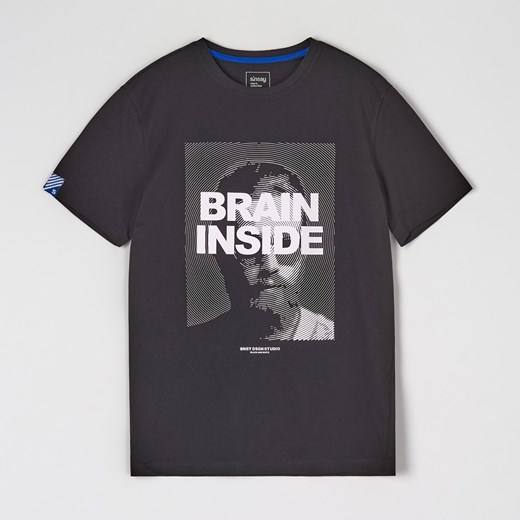 T-shirt męski czarny Sinsay z krótkim rękawem