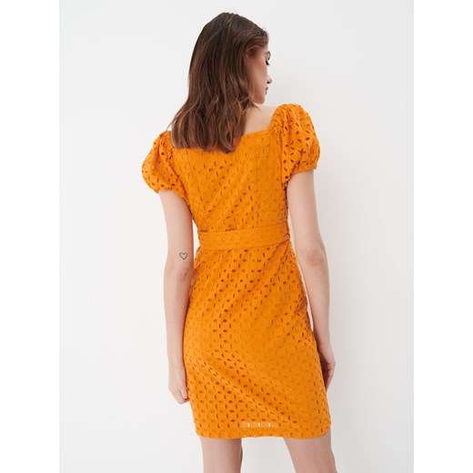 Mohito - Sukienka mini z ażurowymi zdobieniami - Pomarańczowy Mohito 44 Mohito