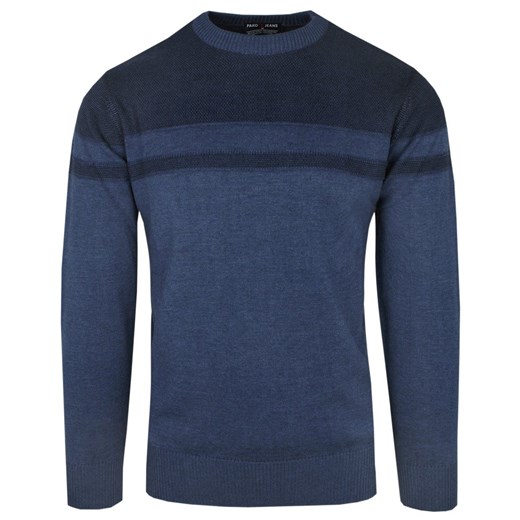 Klasyczny Sweter - Wełna z Akrylem - Pako Jeans - Granatowy SWPJNSsolidGR ze sklepu JegoSzafa.pl w kategorii Swetry męskie - zdjęcie 154356757