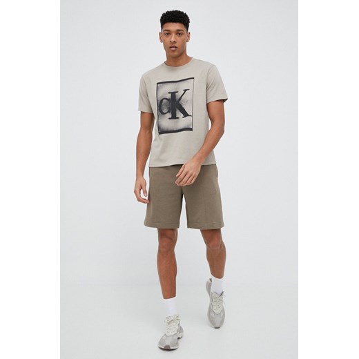 Calvin Klein Performance t-shirt Essentials męski kolor brązowy z nadrukiem M ANSWEAR.com