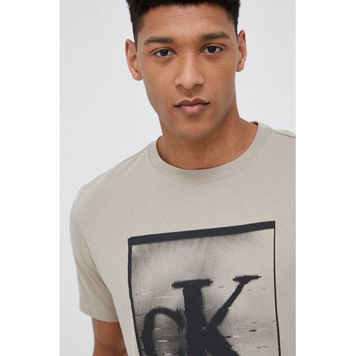 Calvin Klein Performance t-shirt Essentials męski kolor brązowy z nadrukiem M ANSWEAR.com