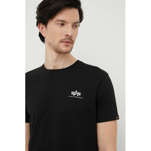 Alpha Industries t-shirt bawełniany kolor czarny z nadrukiem Alpha Industries XL ANSWEAR.com