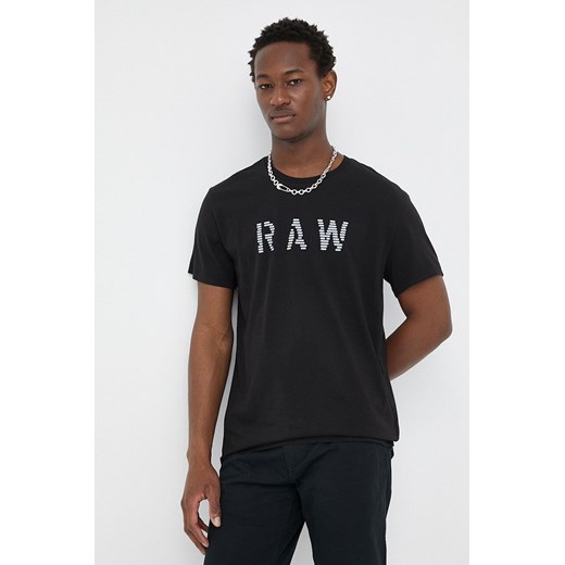G-Star Raw t-shirt bawełniany kolor czarny z nadrukiem M ANSWEAR.com